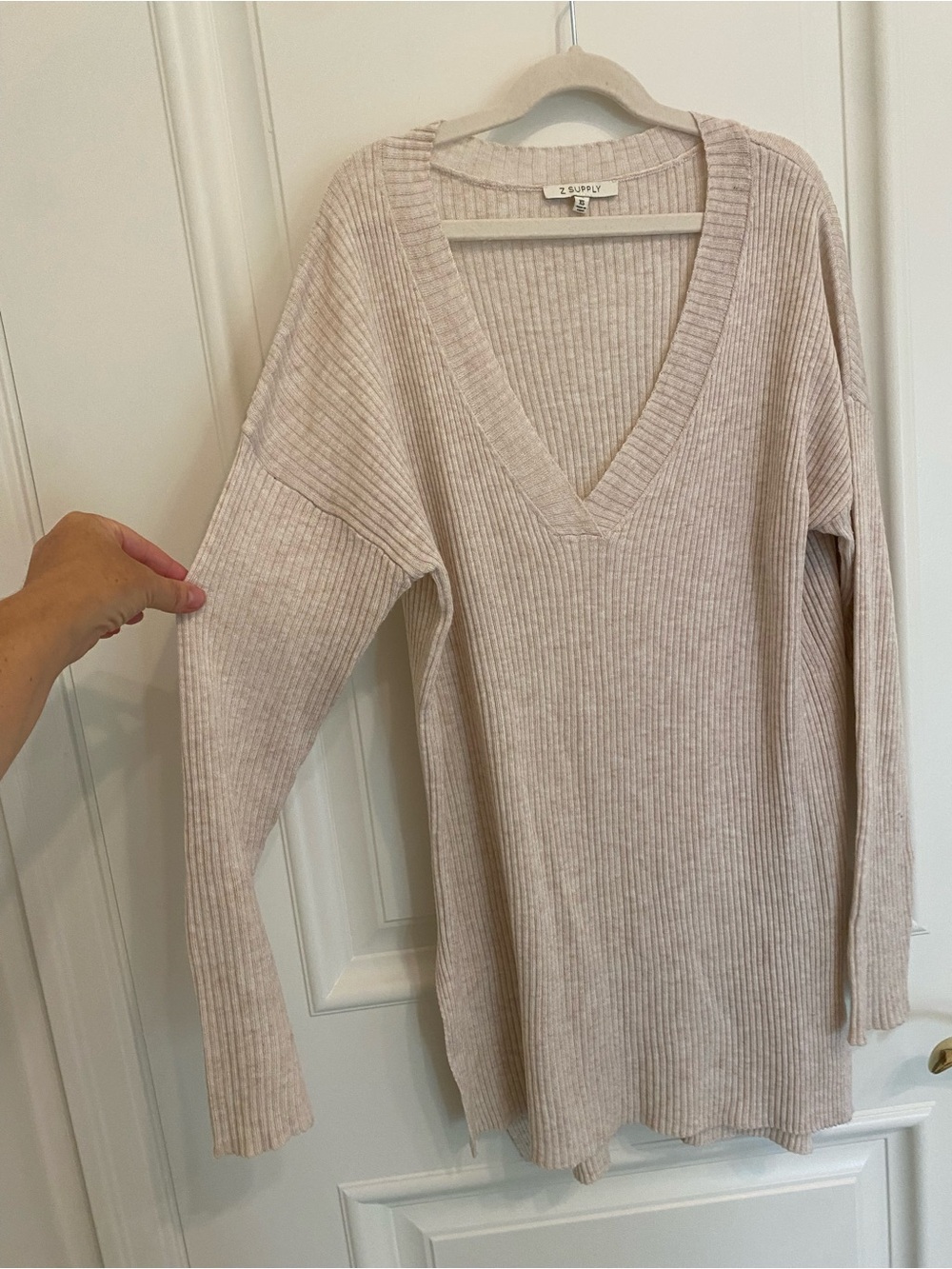 Z Supply Lightweight Ribbed V-Neck Sweater - Soft Cream